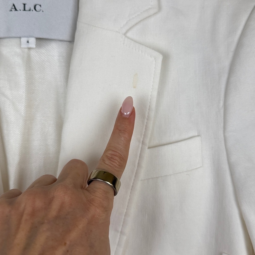 ALC Donovan Linen Blend Lined White Blazer Jacket Size 4 NWT - Picture 7 of 14